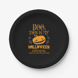 Boo-Kürbis sarkastisches lustiges Halloween-Kostüm Pappteller