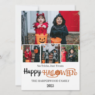 Boo-Kürbiskürbis-Jack-o-Laterne Halloween FotoColl Feiertagskarte