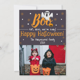 Boo-Kürbiskürbis-Jack-o-Laterne Halloween FotoColl Feiertagskarte