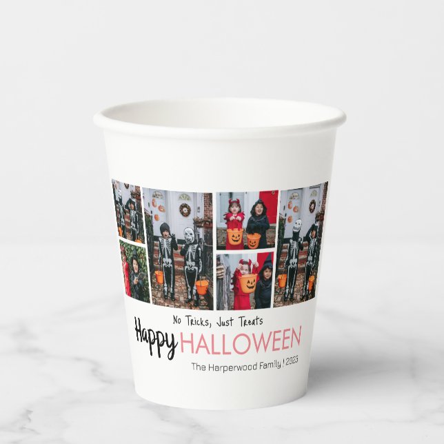 Boo-Kürbiskürbis-Jack-o-Laterne Halloween FotoColl Pappbecher (Vorderseite)