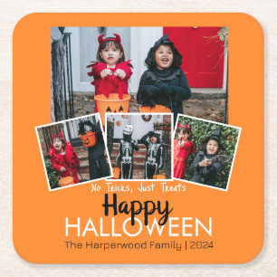Boo-Kürbiskürbis-Jack-o-Laterne Halloween FotoColl Rechteckiger Pappuntersetzer