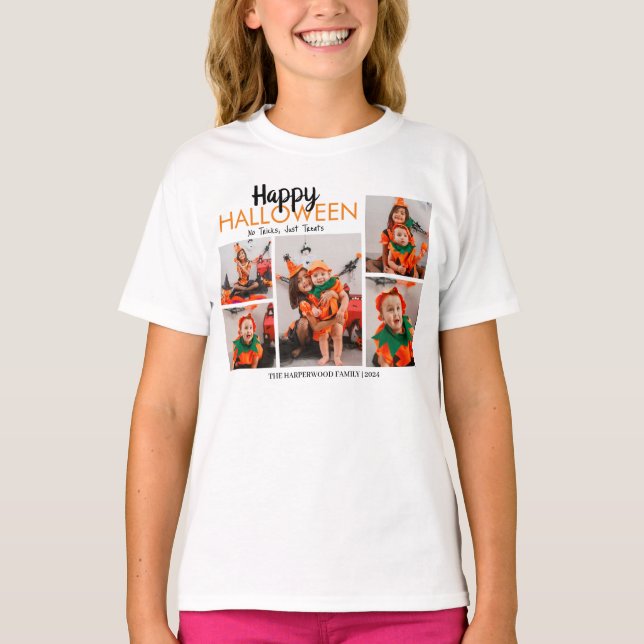 Boo-Kürbiskürbis-Jack-o-Laterne Halloween FotoColl T-Shirt (Vorderseite)