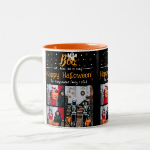 Boo-Kürbiskürbis-Jack-o-Laterne Halloween FotoColl Zweifarbige Tasse