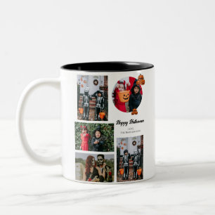 Boo-Kürbiskürbis-Jack-o-Laterne Halloween FotoColl Zweifarbige Tasse