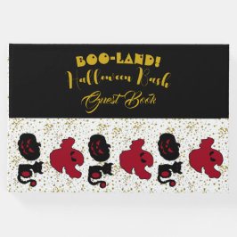 BOO Land Halloween Bash Black Cat Gold Glitzer Gästebuch