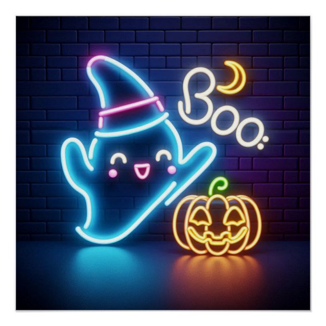 BOO Lazy Halloween Ghost Poster (Vorderseite)