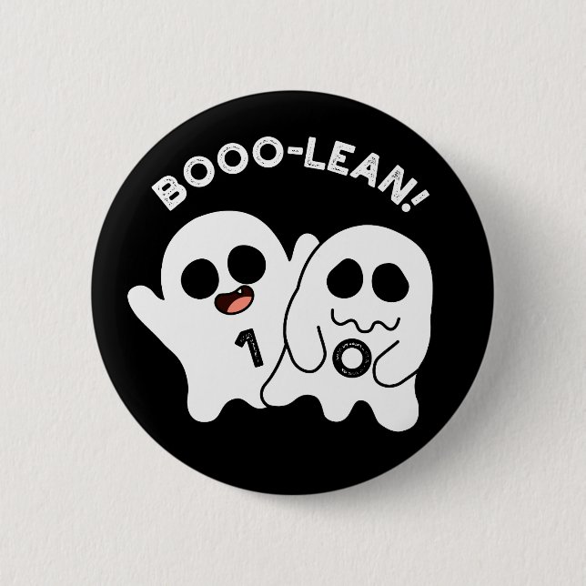 Boo-lean Funny Computer Ghost Boolean Pun Dark BG Button (Vorderseite)