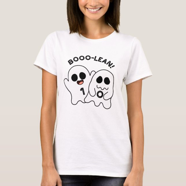 Boo-lean Funny Computer Ghost Boolean Pun T-Shirt (Vorderseite)