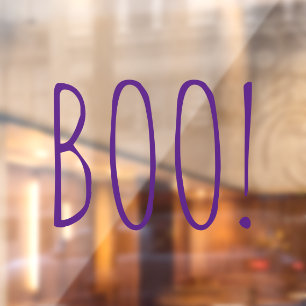 Boo lila spookartige Typografie lustig niedliche H Fensteraufkleber