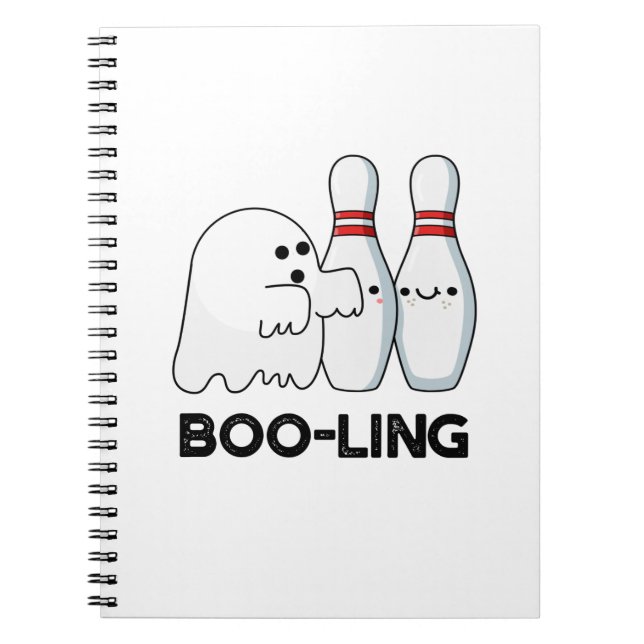 Boo-ling Funny Halloween Bowling Ghost Pun Notizblock (Vorderseite)
