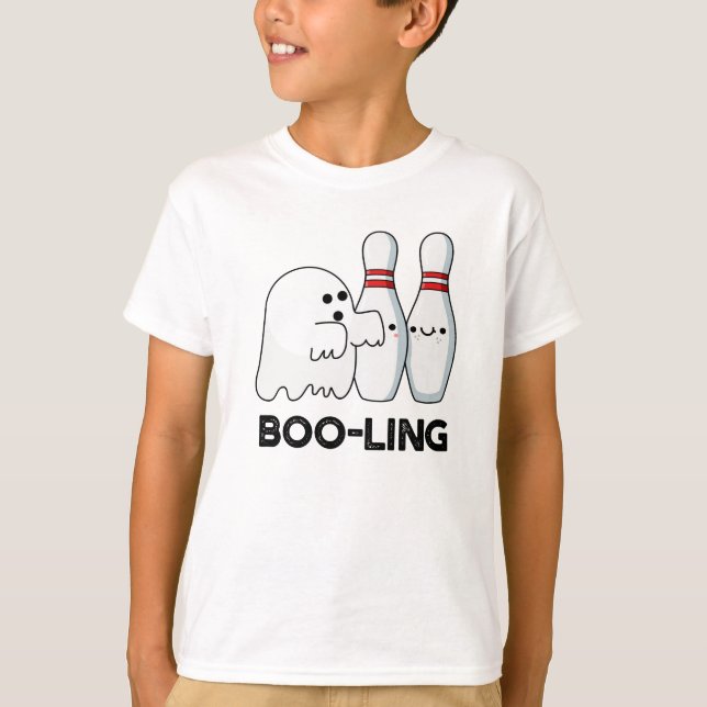 Boo-ling Funny Halloween Bowling Ghost Pun T-Shirt (Vorderseite)