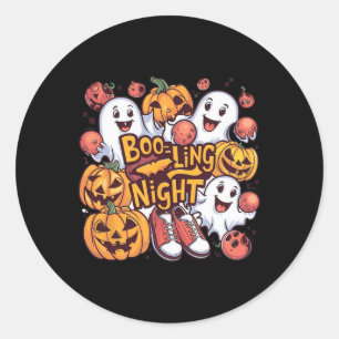 Boo-ling Nacht -lustige Halloween-Grafik Gruselig Runder Aufkleber
