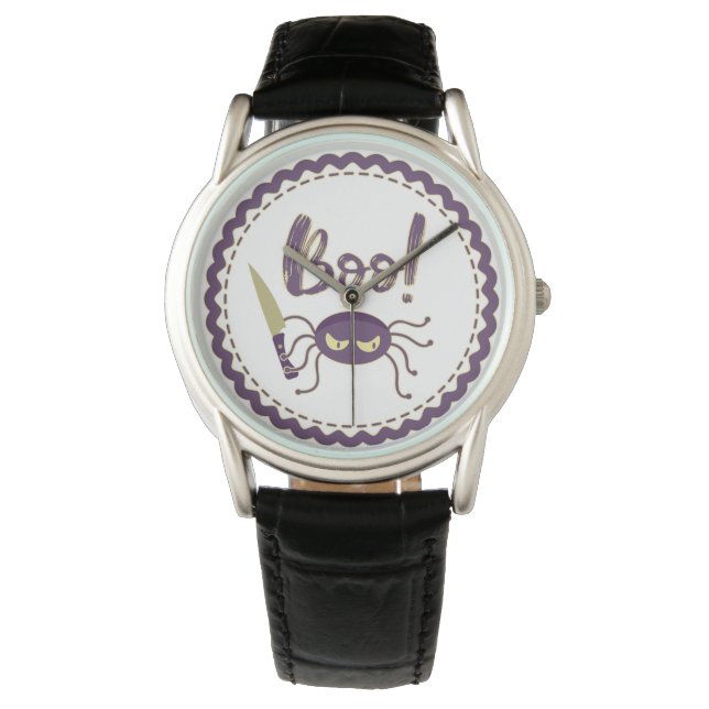 Boo lustige Halloween-Spielmesser-Hand Armbanduhr (Vorderseite)