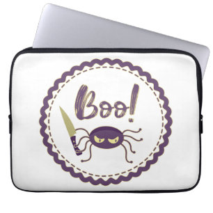 Boo lustige Halloween-Spielmesser-Hand Laptopschutzhülle