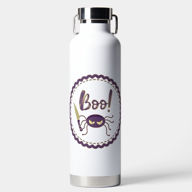 Boo lustige Halloween-Spielmesser-Hand Trinkflasche (Vorderseite)