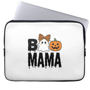 Boo Mama Halloween-Geist-Kürbis-Bogen-Design Laptopschutzhülle