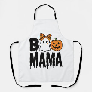Boo Mama Halloween-Geist-Kürbis-Bogen-Design Schürze