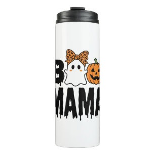 Boo Mama Halloween-Geist-Kürbis-Bogen-Design Thermosbecher