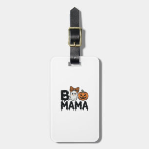 Boo Mama Halloween-Geist-Kürbis-Mama-Shirt-Design_ Gepäckanhänger