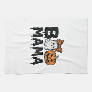 Boo Mama Halloween-Geist-Kürbis-Mutter-Shirt-Desig Geschirrtuch