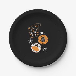Boo Mask Spider Hexenkürbis Muster Pappteller