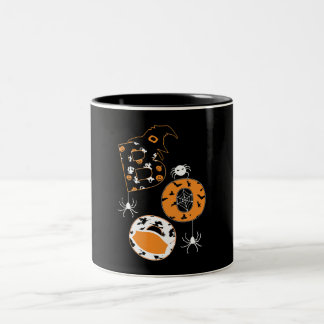Boo Mask Spider Hexenkürbis Muster Zweifarbige Tasse