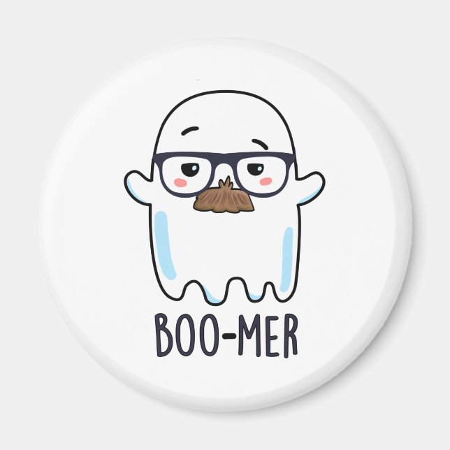 Boo-mer Funny Funny Middle Aged Ghost Pun Magnet (Vorne)
