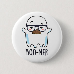 Boo-mer Niedlicher Ghost Pun im Mittelalter Button