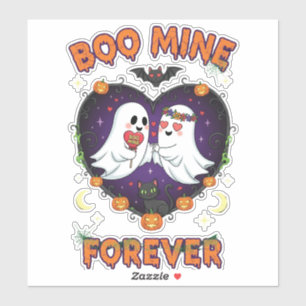 Boo Mine Forever - Süße Halloween-Geister & Katze Aufkleber