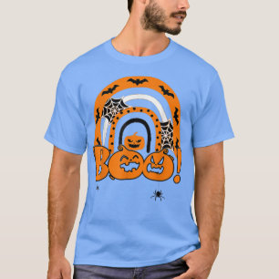 Boo mit Spinnen und Hexenhut Halloween 118 T-Shirt