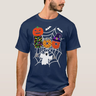 Boo mit Spinnen und Rotzerhut Halloween Kürbis T-Shirt