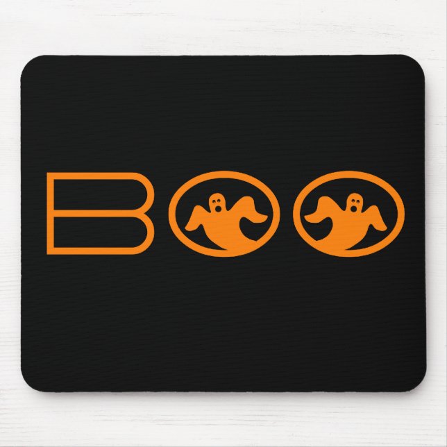 Boo Mousepad, Schwarz und Orange Mousepad (Vorne)