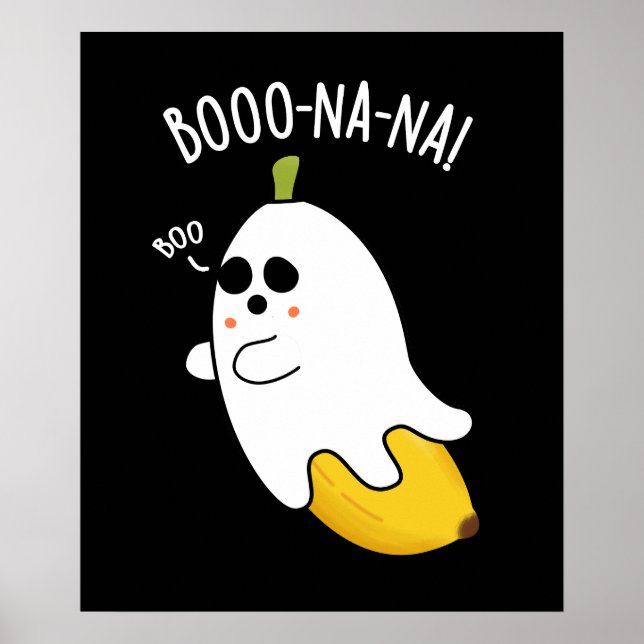 Boo-nana Funny Ghost Banana Pun Dark BG Poster (Vorne)
