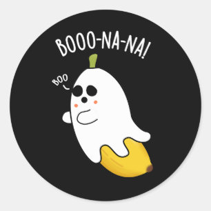 Boo-nana Funny Ghost Banana Pun Dark BG Runder Aufkleber