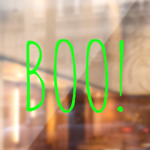Boo neon grüne Typografie lustige Halloween Fensteraufkleber