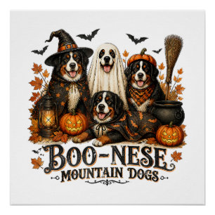 Boo-Nese Berghunde Halloween Gruseliger Hund Poster