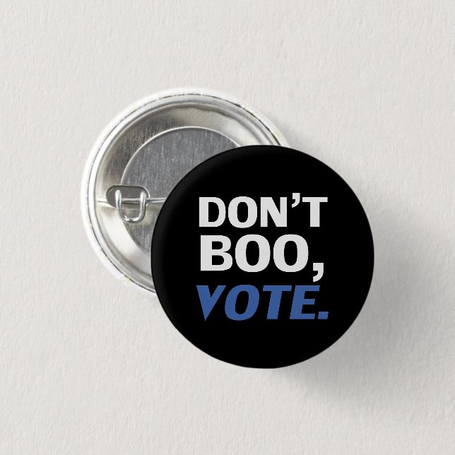 "Boo nicht, stimme" Halloween, Wahl schwarz blau Button (Vorne & Hinten)