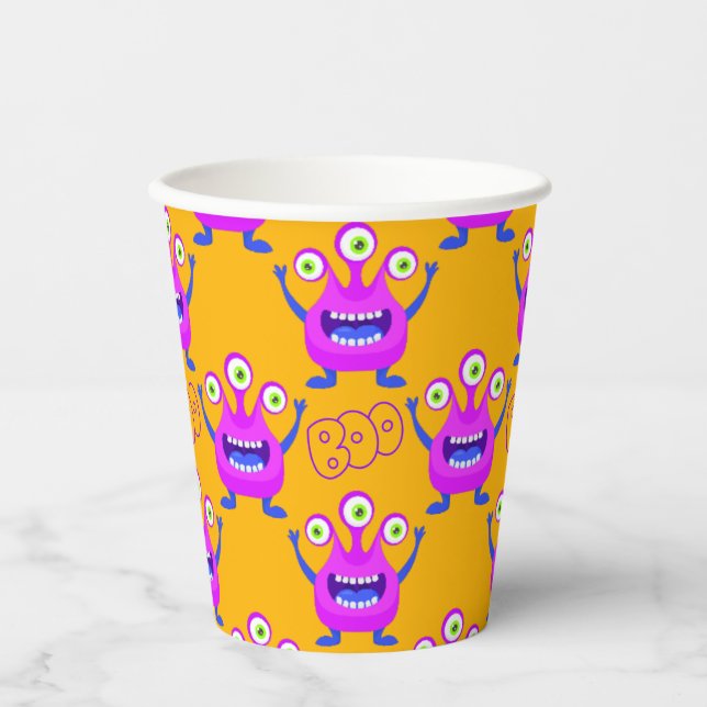 Boo Niedlich Funny Spooky Monster Pappbecher (Vorderseite)