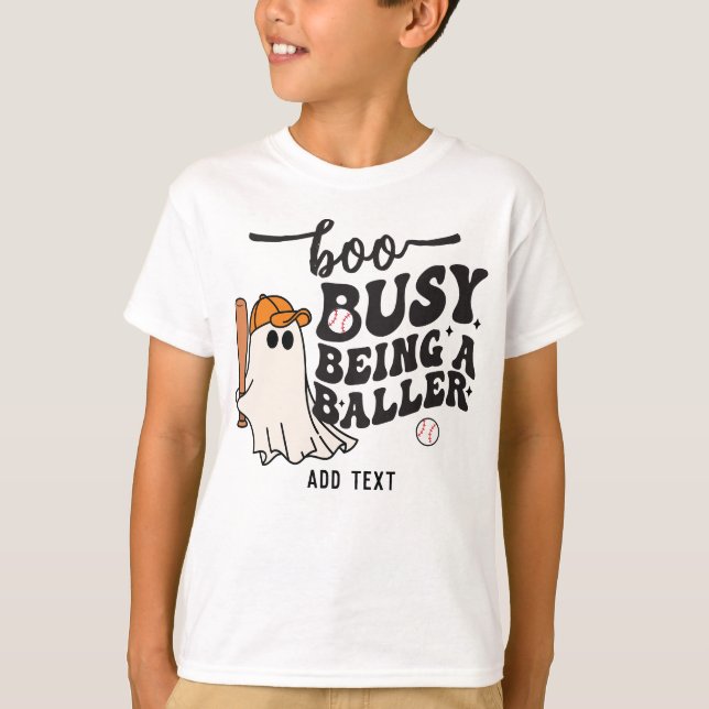 BOO Niedlich Ghost Funny Softball Baller Kids Base T-Shirt (Vorderseite)
