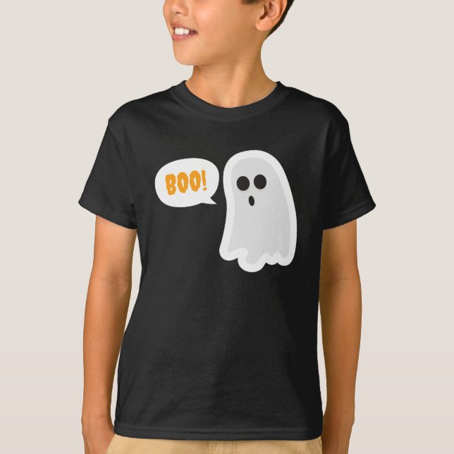 BOO! Niedlich Ghost Halloween T - Shirt (Vorderseite)