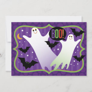 Boo! Niedlich Ghosts Halloween-Party Einladung