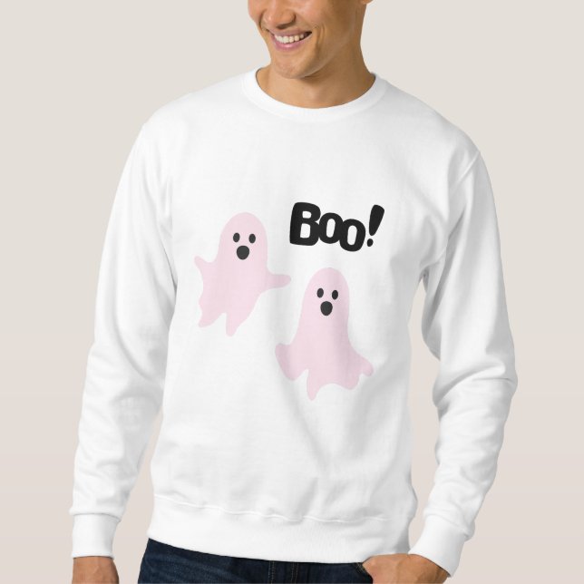 Boo Niedlich Halloween Pink Ghosts Spooky Sweatshirt (Vorderseite)