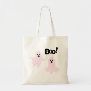 Boo Niedlich Halloween Pink Ghosts Spooky Tragetasche