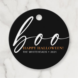 Boo Niedlich Happy Halloween Black Geschenkanhänger