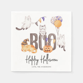 Boo Niedlich Kid's Happy Halloween Katzen Gespenst Serviette