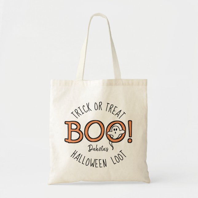BOO! Niedliche Geisterkinder Name Halloween Trick  Tragetasche (Vorne)