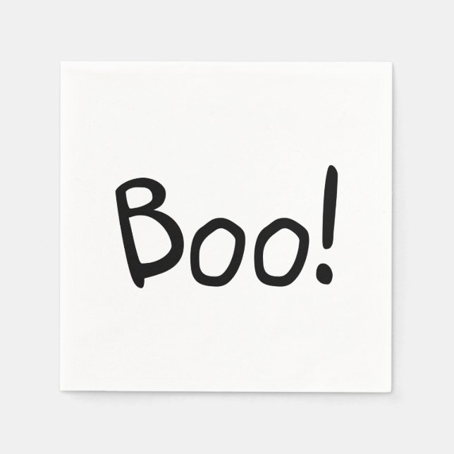 Boo niedliche handschriftliche Typografie Hallowee Serviette (Vorderseite)