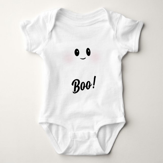 Boo! Niedliches Baby-Ghost-Kostüm Baby Strampler (Vorderseite)