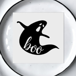 Boo. Niedliches Ghost-Halloween-Party in Schwarzwe Serviette