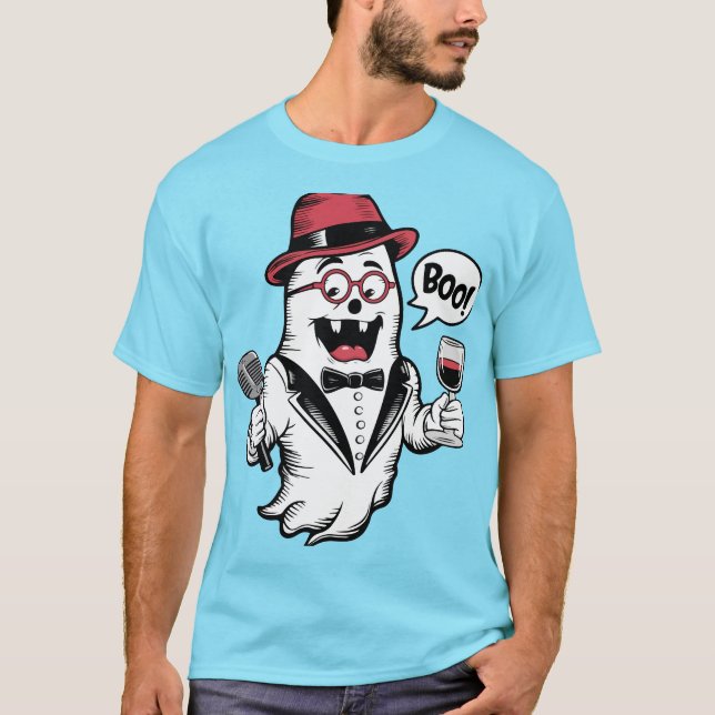 Boo! Niedliches Halloween Spooky T Shirt Design (Vorderseite)